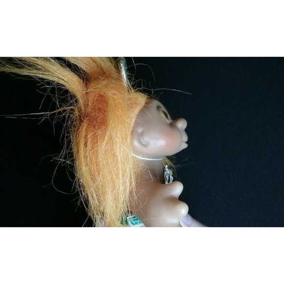 Vintage 1986 DAM Norfin Troll Mermaid Doll Orange Hair 5" - Picture 7 of 7